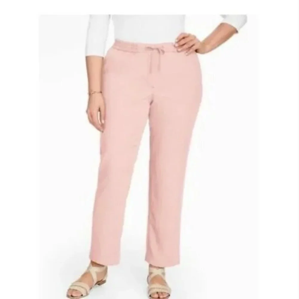 Talbots The Easy Drawstring Pants Pink Lyocell size M - Picture 1 of 12